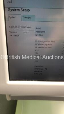 Drager Evita XL Ventilator Software Version 07.02 / Running Hours 67363 with Hoses on Stand (Powers Up-Mark to Screen-See Photos) * SN ASCA-0357 * * Mfd 2011 * - 4