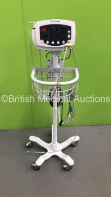 Welch Allyn 53NT0 Patient Monitor on Stand with 1 x BP Hose and 1 x SpO2 Finger Sensor (Powers Up) * SN JA125165 *