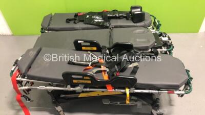 3 x Ferno Pegasus Hydraulic Ambulance Stretchers with 3 x Mattresses (Hydraulics Tested Working)