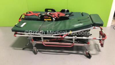 1 x Ferno Pegasus Hydraulic Ambulance Stretcher with Mattress and 1 x Ferno Hydraulic Stretcher with Mattress (Hydraulics Tested Working)