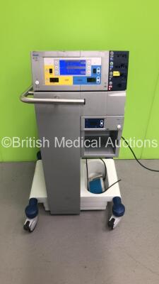 ERBE VIO 300 S Electrosurgical / Diathermy Unit Version 1.2.2 with ERBE IES 2 Smoke Evacuator and 2 x Footswitches on Trolley (Powers Up)