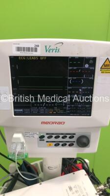Medrad Veris MR Monitoring System Rev 3.2 with Power Supply Module,Leads and Cuffs (Powers Up) * SN 037611 * - 2