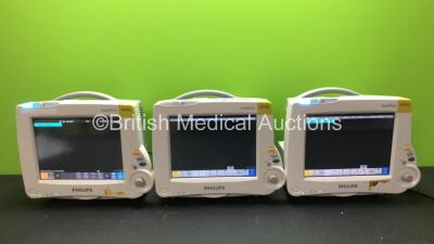 3 x Philips IntelliVue MP30 Patient Monitors (All Power Up) *Mfd's - 2009 - 2004 - 2012*