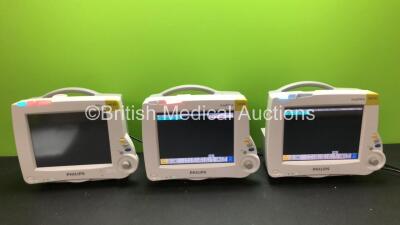 3 x Philips IntelliVue MP30 Patient Monitors (All Power Up) *Mfd's - 2009 - 2013 - 2005*