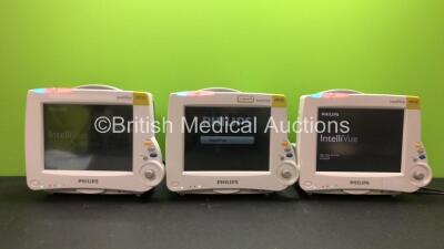 3 x Philips IntelliVue MP30 Patient Monitors (All Power Up with Cracked Casing-See Photos) *Mfd's 2008 - 2013 - 2005*