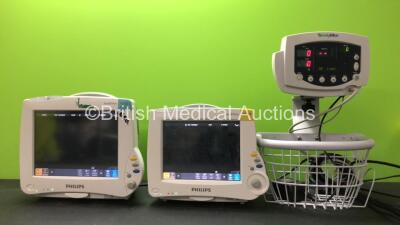 Job Lot of Patient Monitors Including 1 x Philips Intellivue MP50 Anesthesia Monitor, 1 x Philips MP30 Patient Monitor and 1 x Welch Allyn 53N00 Patient Monitor (All Power Up)