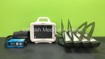 Mixed Lot Including 1 x Druck DPI 700 Druck Pressure Calibrator (Powers Up) 1 x GE Dash 3000 Patient Monitor Including ECG, NBP, CO2, BP1, BP2, SpO2 and Temp/CO Options with 2 x SM201-6 Batteries (Powers Up) 1 x Unibind XU 238 Document Binding Machine (No