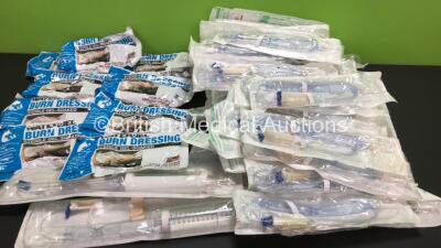 Job Lot of Consumables Including 9 x Waterjel 1216 Face Burn Dressings and Baxter Blood or Blood Components Set (Out of Date)