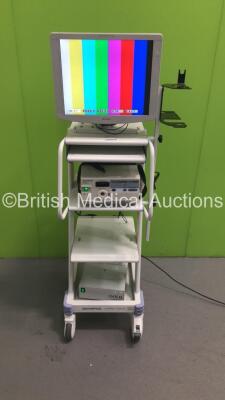 Olympus Compact Stack Trolley Including Sony LCD Monitor and Olympus OTV-SI Digital Processor (Powers Up) * SN 3001780 / 7943326 *