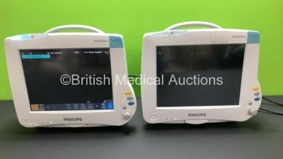 2 x Philips IntelliVue MP50 Anaesthesia Patient Monitors *Mfd - 2011 - 2015* (Both Power Up with 1 x Blank Screen/Error) *DE48387877 - DE82087522*