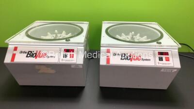 2 x Ortho Diagnostic Systems Ortho BioVue System Cassette Centrifuges (Both Power Up)