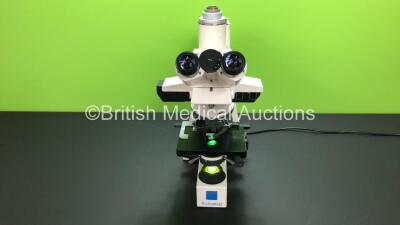 Zeiss Axioskop 20 Benchtop Microscope with 3 x Optics (1 x A-Plan100x/1.25 Oil Ph3 44 10 81, 1 x Plan NEOFLUOR 63x/1.25 Oil 44 04 50 and 1 x CP-ACHROMAT 10x/0.25 Ph1 44 09 31) PI 10x/23 Eyepieces (Powers Up)