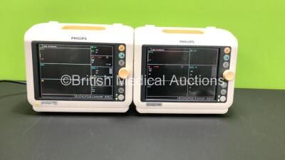 Job Lot Including 1 x Philips SureSigns VM6 IBP Patient Monitor with ECG, SPO2, NIBP and TEMP Options and 1 x Philips SureSigns VM6 Patient Monitor with ECG, SPO2, NIBP and Temp Options (Both Power Up) *US12560739 / US63508598*