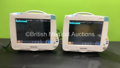 2 x Philips IntelliVue MP50 Patient Monitors *Mfd - 2011* (Both Power Up with Scratched Screens) *DE82087529 / DE82091527*