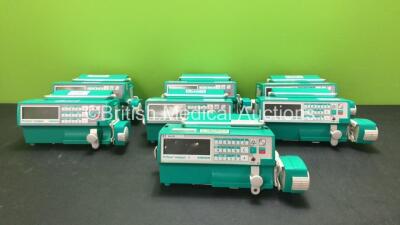 7 x B Braun Perfusor Compact Syringe Pumps (All Power Up, 3 with Alarms and 1 with Missing Battery Cover-See Photo)