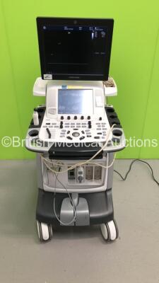 GE Vivid E9 with XDClear Flat Screen Ultrasound Scanner * Mfd - 12/2011* Application Software - 113 Revision 1.7 System Software Version 104.3.5 with 1 x MS5c-D Transducer / Probe, 1 x TE 10024 Transducer / Probe and 3 Lead ECG Lead (Powers Up) *VE92849*