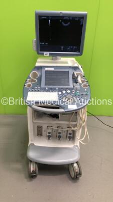 Ge Voluson E6 Flatscreen Ultrasound Scanner *Mfd - 06/2013* Software Version - EC200 with 3 x Transducers / Probes (1 x C1-5, 1 x IC5-9-D and 1 x C4-8-D) and Sony UP-D897 Digital Graphic Printer (Powers Up, Missing Keys and Cracked Casing - See Photos) *D