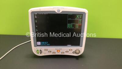 GE Dash 5000 Patient Monitor with BP 1/3, BP 2/4, SPO2, TEMP/CO, CO2, NBP and ECG Options (Powers Up with Damaged Casing - See Photo)