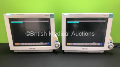 2 x Philips IntelliVue MP70 Touch Screen Patient Monitors Software Version D.00.58 - D.00.58 *Mfd Both 2006*(Both Power Up) *DE61749411 - DE61749413*