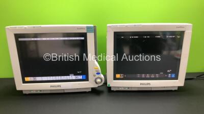 2 x Philips IntelliVue MP70 Touch Screen Patient Monitors Software Version G.0180 - J.10.54 *Mfd 2008 - 2007* (Both Power Up) *DE73160518 - DE73165266*