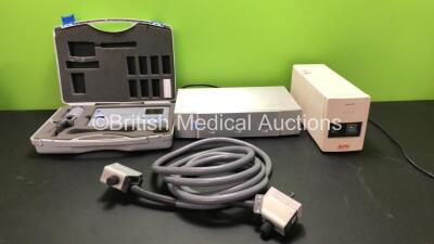 Mixed Lot Including 1 x Micro Medical Micro Lab Spirometer (No Power) 1 x Bausch & Lomb Power Supply (Powers Up) 1 x APC 650 Back UPS Unit (Powers Up) 1 x Hyperonics NP JY19-0102 Stack Lead