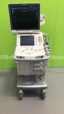 Toshiba Aplio 300 TUS-A300 Flat Screen Ultrasound Scanner *S/N EDB1452321* **Mfd 05/2014** Software Version AB_V4.00*R112 with 3 x Transducers / Probes (PVT-781VT *Mfd 04/2014* / PLT-1204BT *Mfd 12/2014* and PVT-674BT *Mfd 03/2014*) (Powers Up - Small Mar