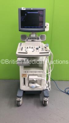 GE Logiq P5 Ultrasound Scanner Model No 5268207 *S/N 74489SU6 * **Mfd 11/2007** Software Version R2.0.1 BT 08 with 2 x Transducers / Probes 12L Ref 2302652 *Mfd 05/2012* and 4C Ref 2401359 *Mfd 01/2011*) and Sony UP-D897 Digital Graphic Printer (Powers Up