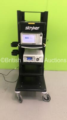 Stryker Stack Trolley with Stryker SDC Ultra HD Information Management System and Stryker X8000 Light Source (Both Power Up) *RI*