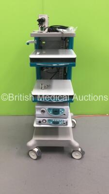 Aquilant Endoscopy Stack Trolley with 1 x Fujinon System 4400 HD Processor, 1 x Fujinon System 4000 Light Source and 1 x Olympus MU-1 Leakage Tester (All Power Up)