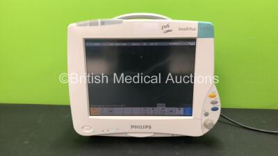 Philips Intellivue MP50 Patient Monitor with 1 x Philips M3015A Module Including Microstream CO2 Module Including Press and Temp Options (Powers Up with Cracked Casing-See Photo)