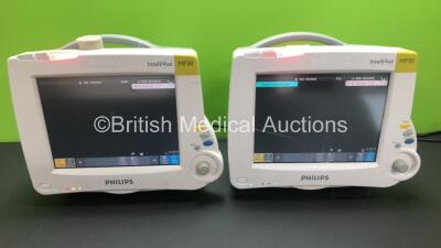 2 x Philips Intellivue MP30 Patient Monitors *Mfd 2006* (Both Power Up with 1 x Damaged Screen)