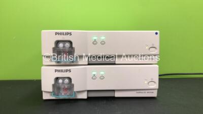 2 x Philips Intellivue G5 M1019A Gas Modules with 2 x Water Traps (Both Power Up)