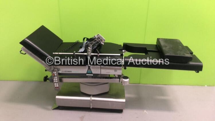 Eschmann RX600 Operating Table with Controller and 1 x Foot Stirrup (Powers Up, Untested Due to Suspected Low Battery, Missing 1 Cushion - See Photo) *108163 / R6AC-4L-1135*