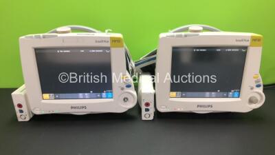 2 x Philips Intellivue MP30 Patient Monitors with 2 x Philips M3001A Modules Including ECG, SpO2 and NBP Options *Mfd 2006* (Both Power Up)