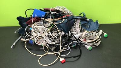 Job Lot of Patient Monitoring Cables and BP Cuffs