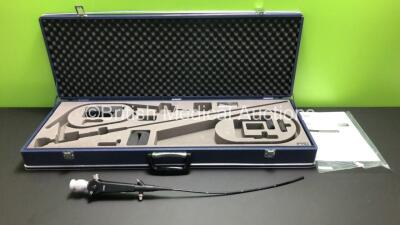 Pentax FCY-15RBS Cystoscope in Carry Case. Engineers Report : Optical System - No Broken Fibres, Angulation - Ok, Insertion Tube - Minor Indent, Light Transmission - Ok, Channels - Ok, Leak Check - Ok *SN H110982*