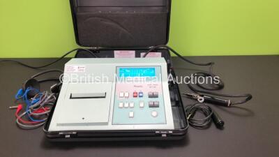 Kamplex KT 24 Audi Temp Audiometer Version 7.06 with 1 x Headphones, 1 x Handpiece, 1 x AC Power Cable in Protective Carry Case (Powers Up with Some Damage to Casing - See Photos) 07905798*