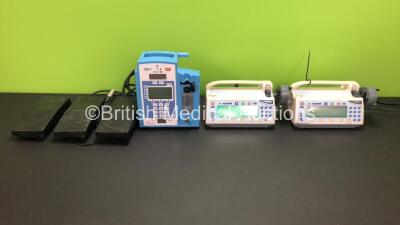 Mixed Lot Including 2 x Smiths Medfusion 3500 Syringe Pumps (Both Power Up) 1 x Cardinal Health Alaris SE Infusion Pump and 1 x Marquardt Footswitch *M 3418 - M 71374*