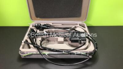 Olympus GF-UCT240 Ultrasonic Gastroscope in Carry Case. Engineers Report : Optical System - Unable to Check, Angulation - Ok, Insertion Tube - Ok, Light Transmission - Ok, Channels - Ok, Leak Check - Ok *SN 1900233*