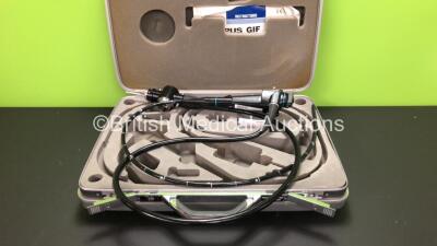 Olympus GIF-XQ230 Video Gastroscope in Box Engineers Report : Optical System - Ok, Angulation - Ok, Insertion Tube - Ok, Light Transmission - Ok, Channels - Ok, Leak Check - Ok *SN 2602914*