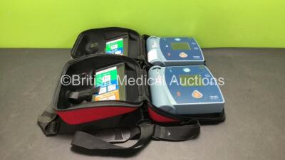 2 x Philips Heartstart FR2+ Defibrillators with 2 x Philips M3863A Batteries *Install Dates 09-2023, 09-2023* (Both Power Up)