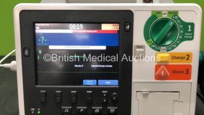Philips Heartstart XL+ Defibrillator Including Pacer ECG and Printer Options with 1 x 3 Lead ECG Lead and 1 x Paddle Lead (Powers Up) *SN USN1519094* - 2