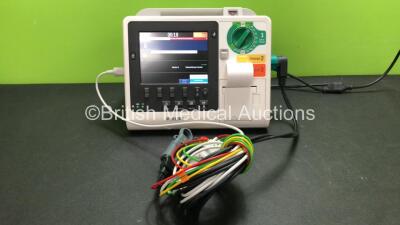 Philips Heartstart XL+ Defibrillator Including Pacer ECG and Printer Options with 1 x 3 Lead ECG Lead and 1 x Paddle Lead (Powers Up) *SN US61305758*