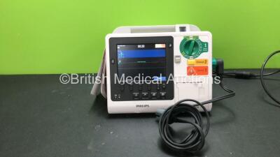 Philips Heartstart XL+ Defibrillator Including Pacer ECG and Printer Options with 1 x Paddle Lead (Powers Up) *SN US51413163*