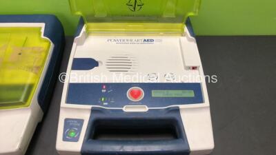 2 x Cardiac Science Powerheart AED G3 Defibrillators with 2 x Batteries (Both Power Up) - 2