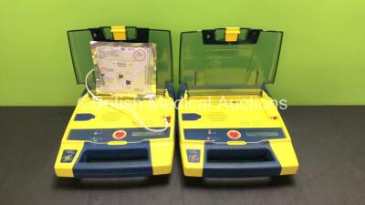 2 x Cardiac Science Powerheart AED G3 Defibrillators with 2 x Batteries (Both Power Up)