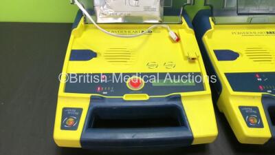 2 x Cardiac Science Powerheart AED G3 Defibrillators with 2 x Batteries (Both Power Up) - 2
