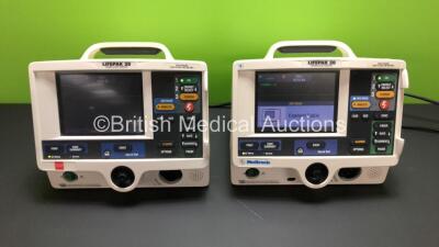 2 x Lifepak 20 Defibrillator / Monitors Including ECG, Pacer and Printer Options *Mfd 2002 / 2004* (Both Power Up)