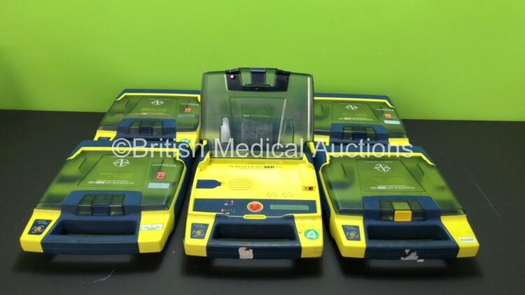 6 x Cardiac Science Powerheart AED G3 Automated External Defibrillators (All Power Up with 4 x Service Required Message - Batteries Not Included) *369283 / 369965 / 4027814 / 369541 / 373095 / 373129*