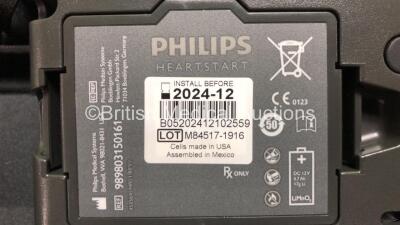 2 x Philips HeartStart FR3 Defibrillators in Cases with 2 x Batteries * Install Before 2024 - 2023 * (Both Power Up) * SN C15C 01049 - C18G 01329* - 3